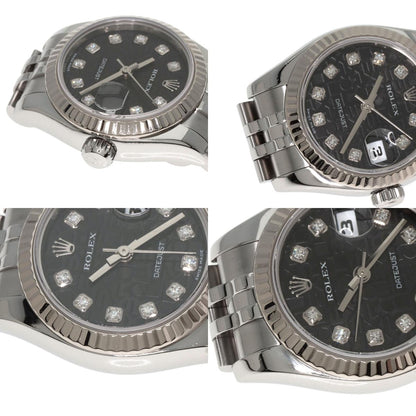 ROLEX ロレックス 179174G デイトジャスト 10P ダイヤモンド 腕時計 SS レディース 中古