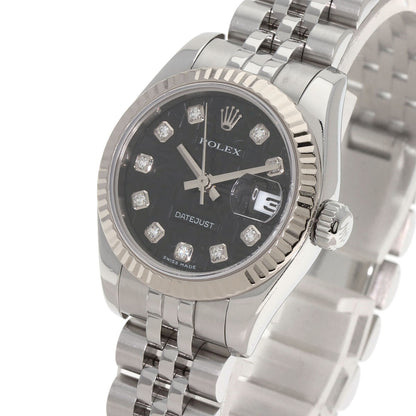 ROLEX ロレックス 179174G デイトジャスト 10P ダイヤモンド 腕時計 SS レディース 中古