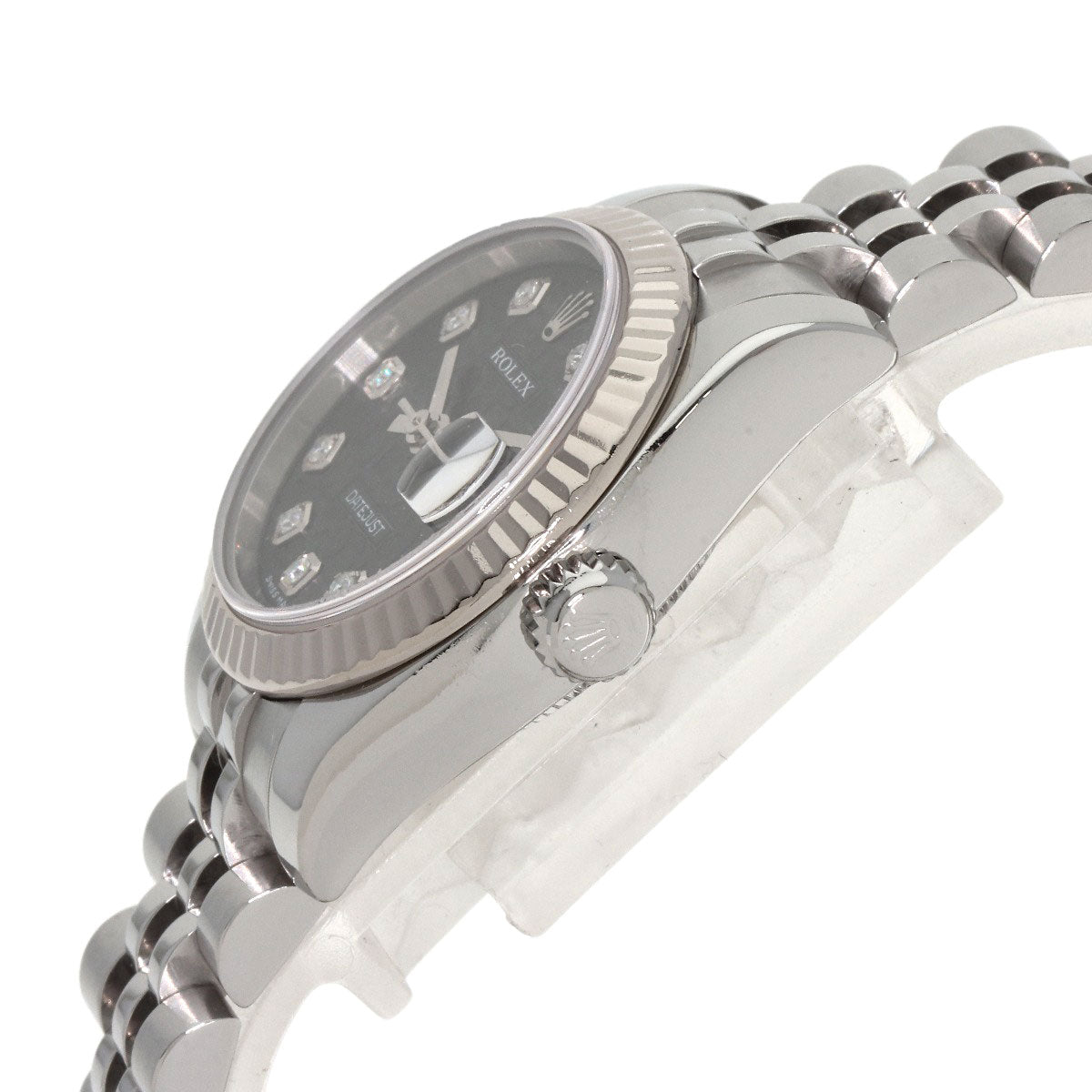 ROLEX ロレックス 179174G デイトジャスト 10P ダイヤモンド 腕時計 SS レディース 中古