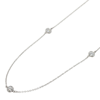 TIFFANY&Co. ティファニー バイザヤード 5P ダイヤモンド ネックレス PT950 レディース 中古