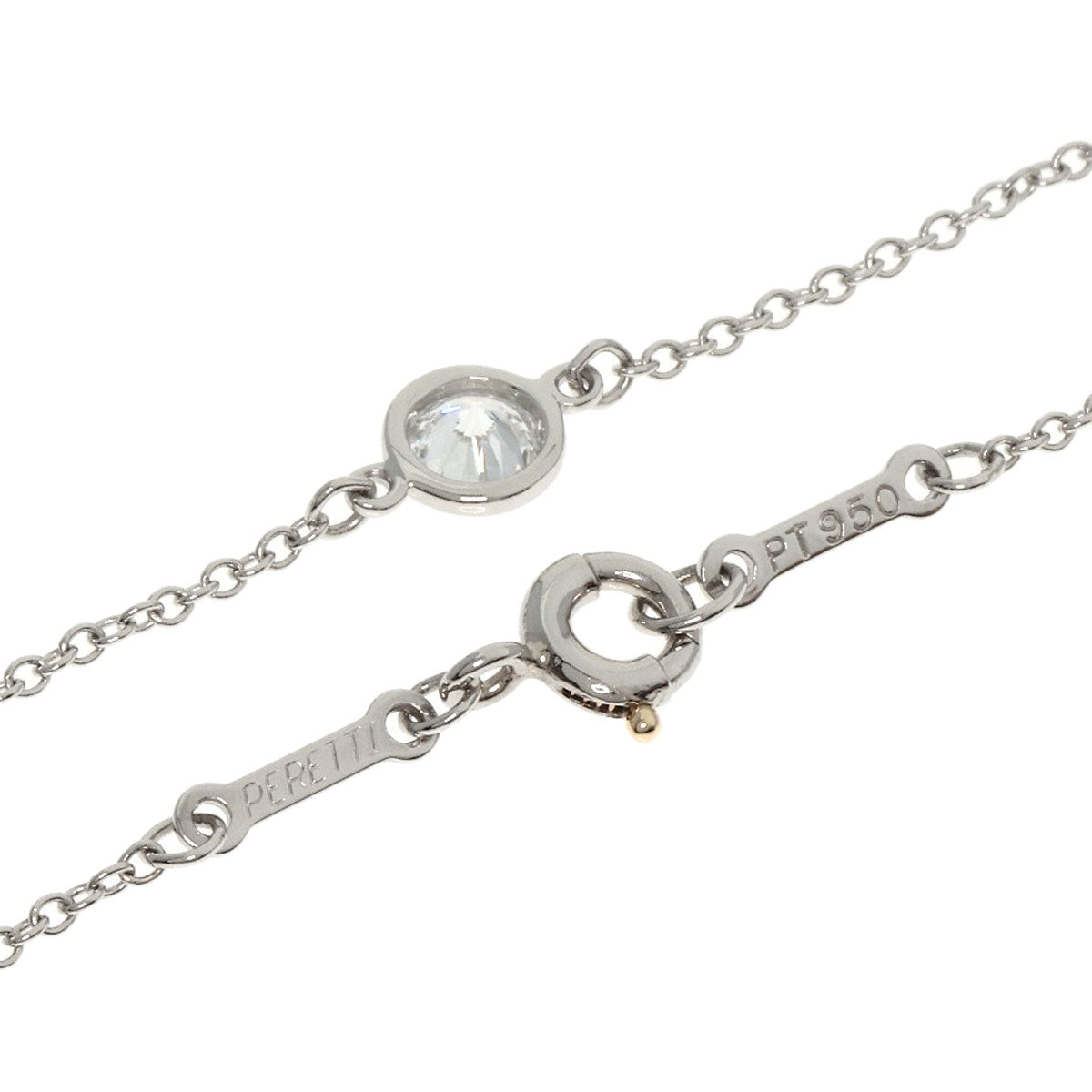 TIFFANY&Co. ティファニー バイザヤード 5P ダイヤモンド ネックレス PT950 レディース 中古