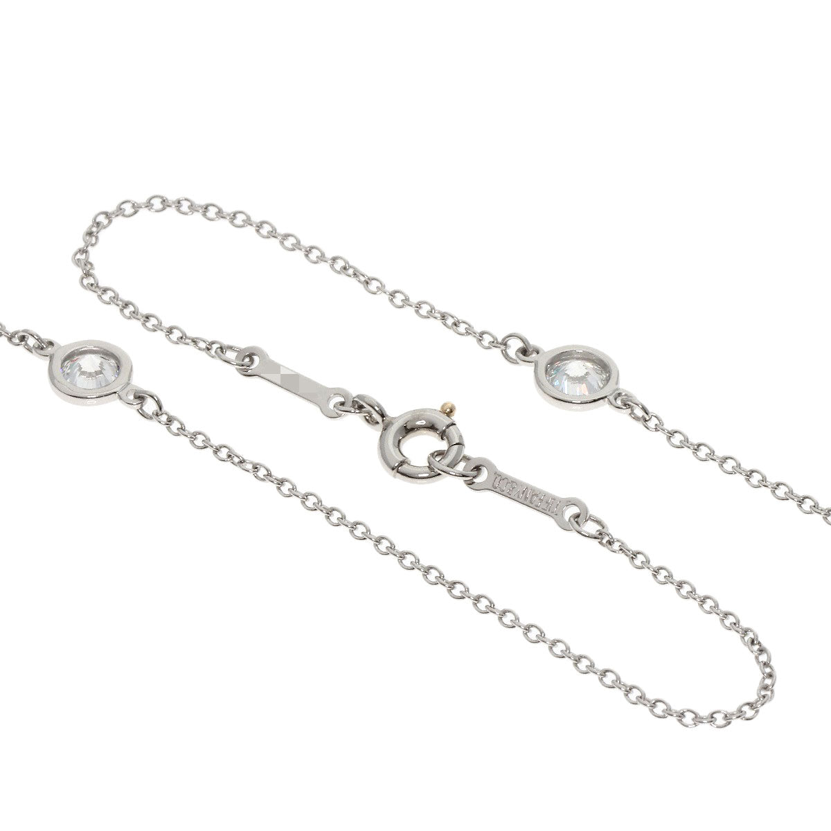 TIFFANY&Co. ティファニー バイザヤード 5P ダイヤモンド ネックレス PT950 レディース 中古
