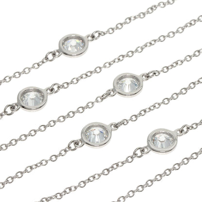 TIFFANY&Co. ティファニー バイザヤード 5P ダイヤモンド ネックレス PT950 レディース 中古