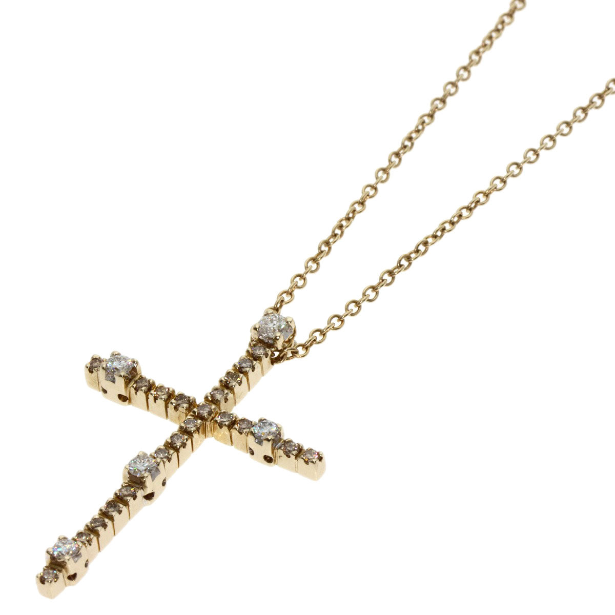 Damiani ダミアーニ ノッテ ディ サン ロレンツォ クロス ダイヤモンド ネックレス K18YG レディース 中古