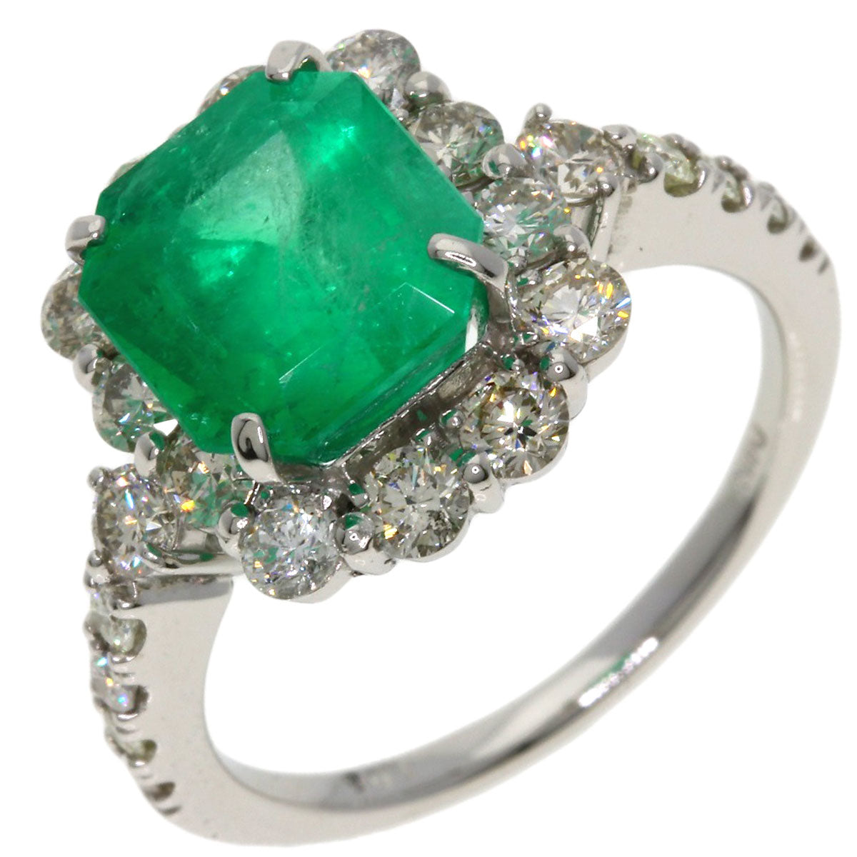 SELECT JEWELRY セレクトジュエリー エメラルド ダイヤモンド リング・指輪 PT950 レディース 中古