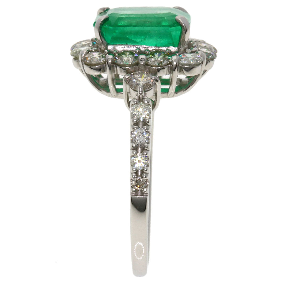 SELECT JEWELRY セレクトジュエリー エメラルド ダイヤモンド リング・指輪 PT950 レディース 中古