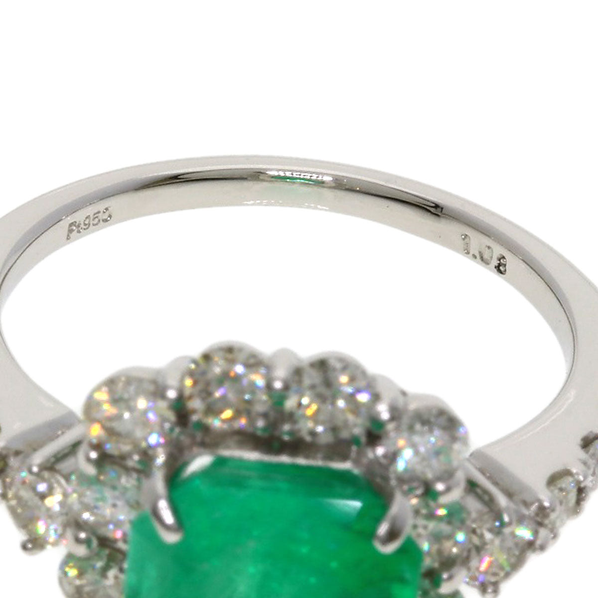 SELECT JEWELRY セレクトジュエリー エメラルド ダイヤモンド リング・指輪 PT950 レディース 中古
