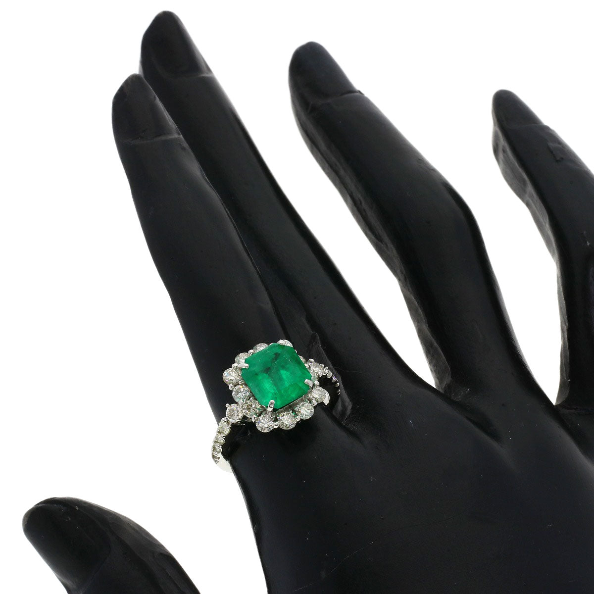 SELECT JEWELRY セレクトジュエリー エメラルド ダイヤモンド リング・指輪 PT950 レディース 中古