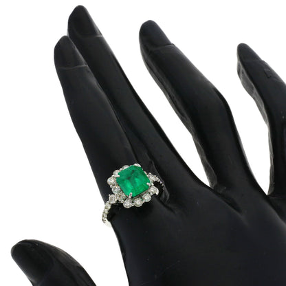 SELECT JEWELRY セレクトジュエリー エメラルド ダイヤモンド リング・指輪 PT950 レディース 中古