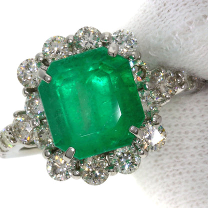 SELECT JEWELRY セレクトジュエリー エメラルド ダイヤモンド リング・指輪 PT950 レディース 中古