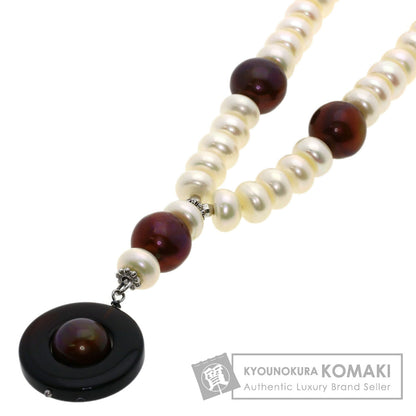 SELECT JEWELRY セレクトジュエリー 淡水パール 真珠 オニキス ネックレス SV レディース 中古