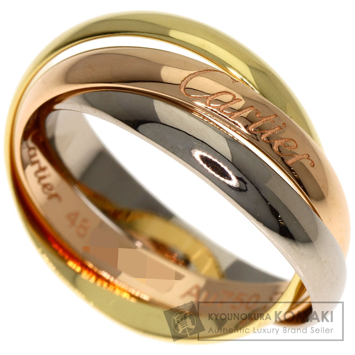 CARTIER カルティエ トリニティ SM #48 現行モデル リング・指輪 K18YG レディース 中古