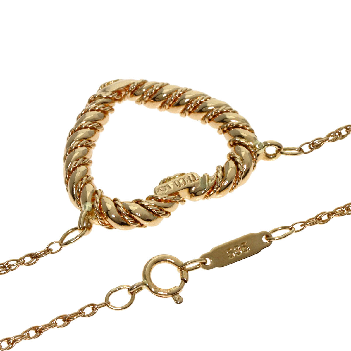 TIFFANY&Co. ティファニー ツイストハート ネックレス K14YG レディース 中古