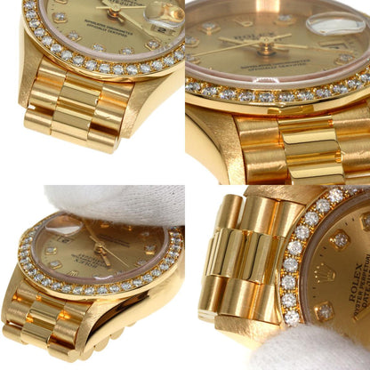 ROLEX ロレックス 69138G デイトジャスト 10P ダイヤモンド 腕時計 K18YG レディース 中古