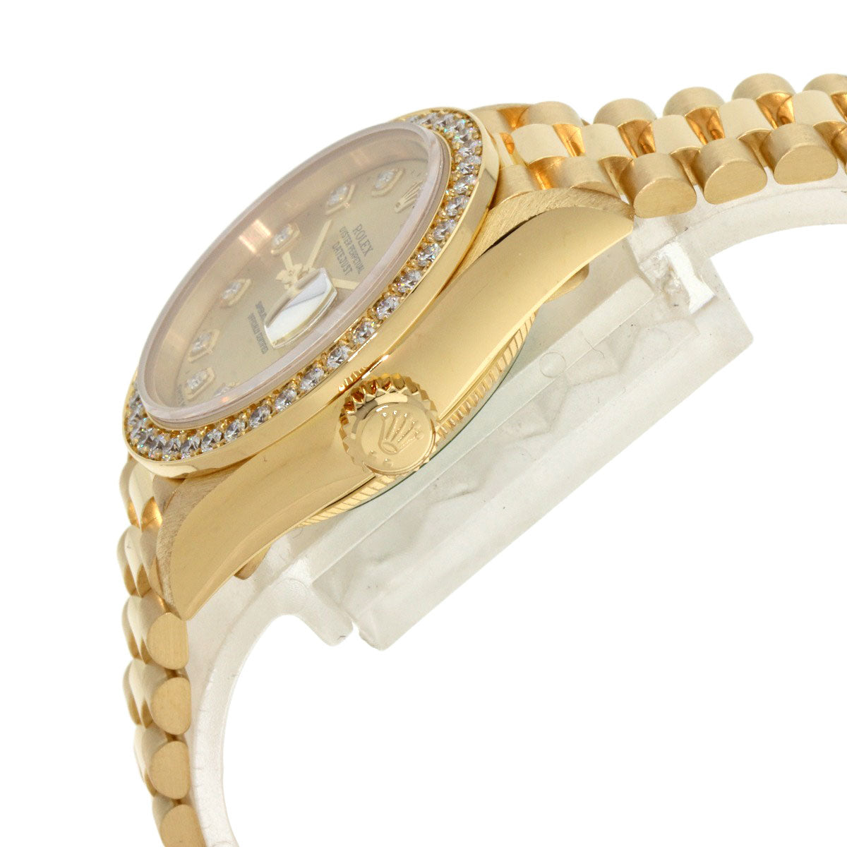 ROLEX ロレックス 69138G デイトジャスト 10P ダイヤモンド 腕時計 K18YG レディース 中古