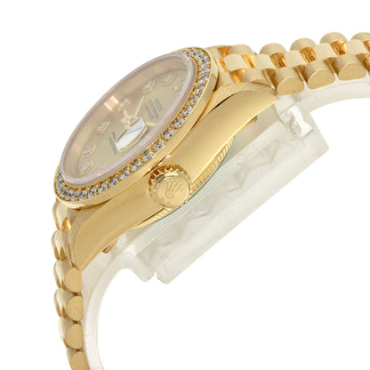 ROLEX ロレックス 69138G デイトジャスト 10P ダイヤモンド 腕時計 K18YG レディース 中古