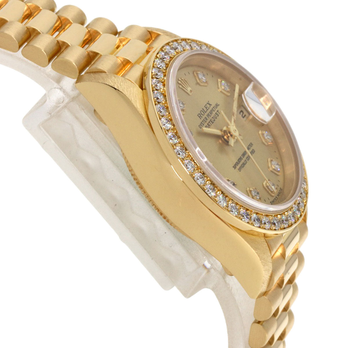 ROLEX ロレックス 69138G デイトジャスト 10P ダイヤモンド 腕時計 K18YG レディース 中古