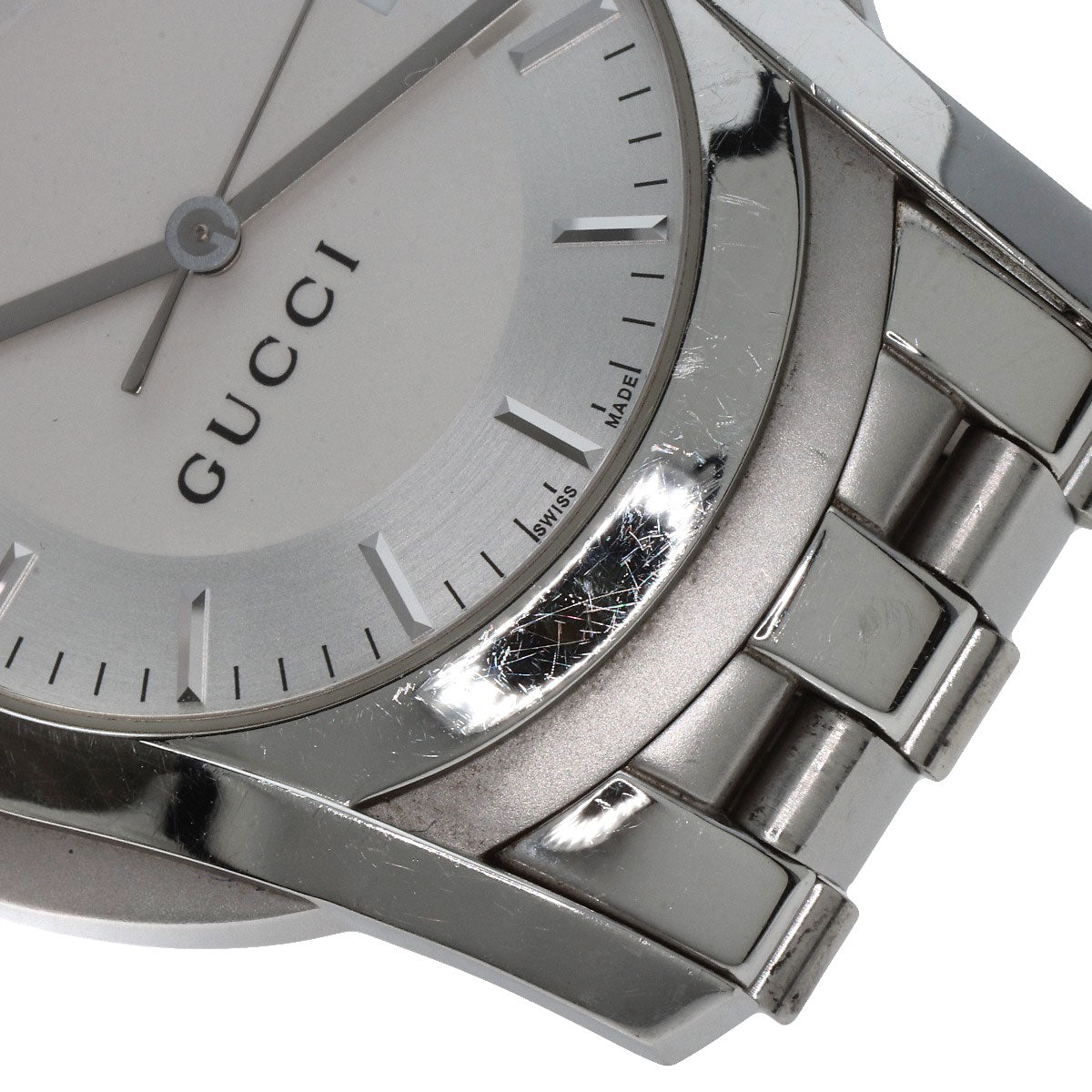 GUCCI グッチ 5500XL ラウンドフェイス 腕時計 SS メンズ 中古