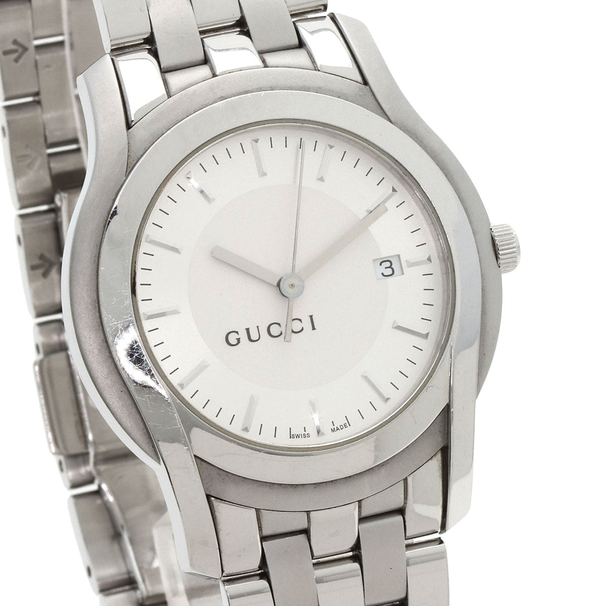 GUCCI グッチ 5500XL ラウンドフェイス 腕時計 SS メンズ 中古