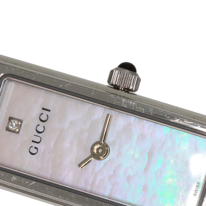 GUCCI グッチ 1500L スクエアフェイス バングル 1P ダイヤモンド 腕時計 SS レディース 中古