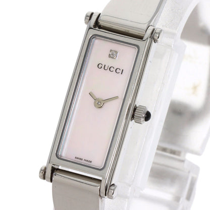 GUCCI グッチ 1500L スクエアフェイス バングル 1P ダイヤモンド 腕時計 SS レディース 中古