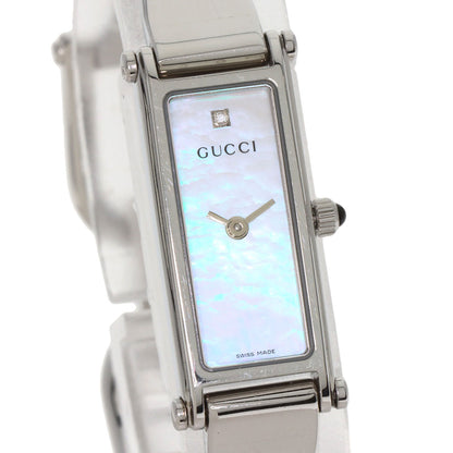 GUCCI グッチ 1500L スクエアフェイス バングル 1P ダイヤモンド 腕時計 SS レディース 中古
