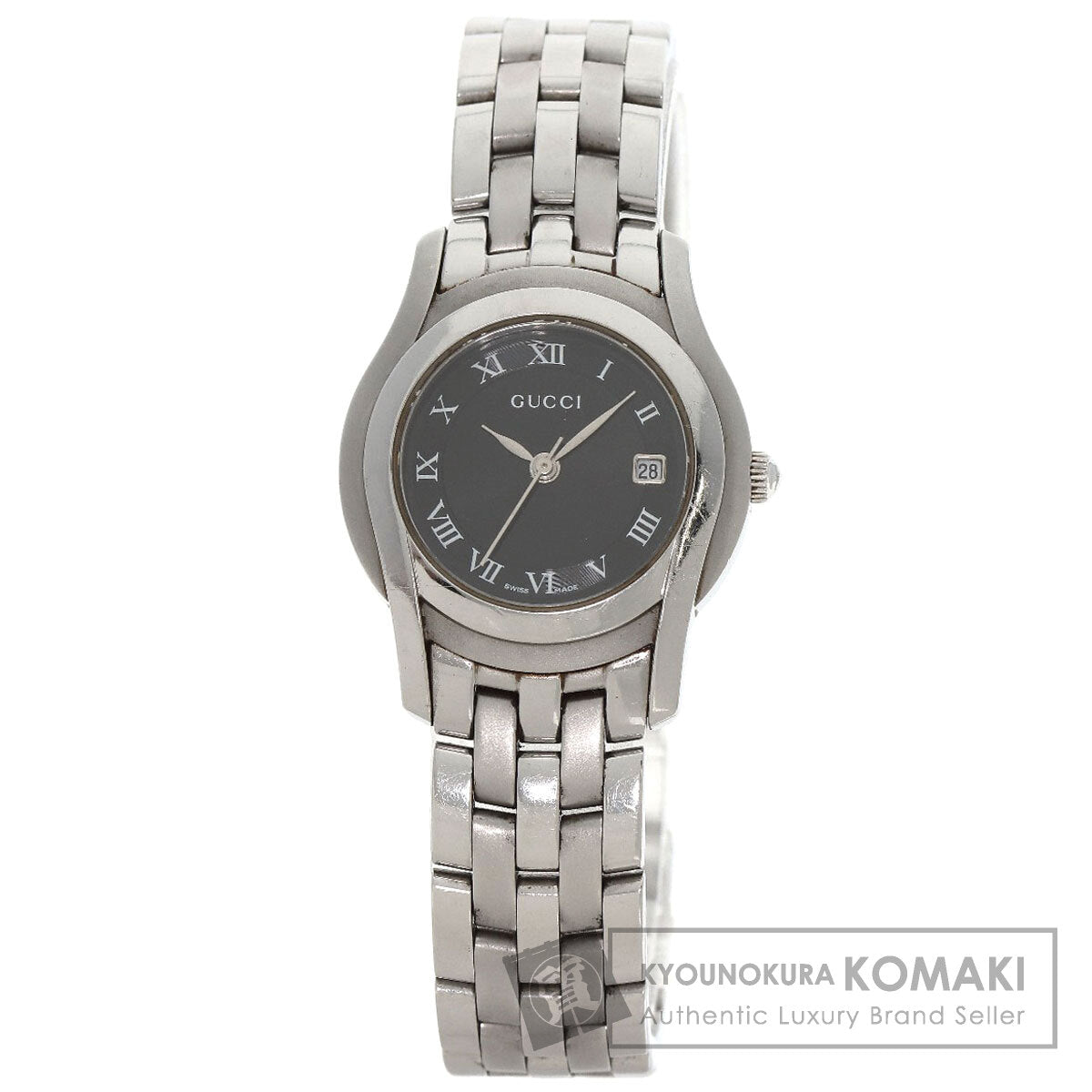 GUCCI グッチ 5500L ラウンドフェイス 腕時計 SS レディース 中古