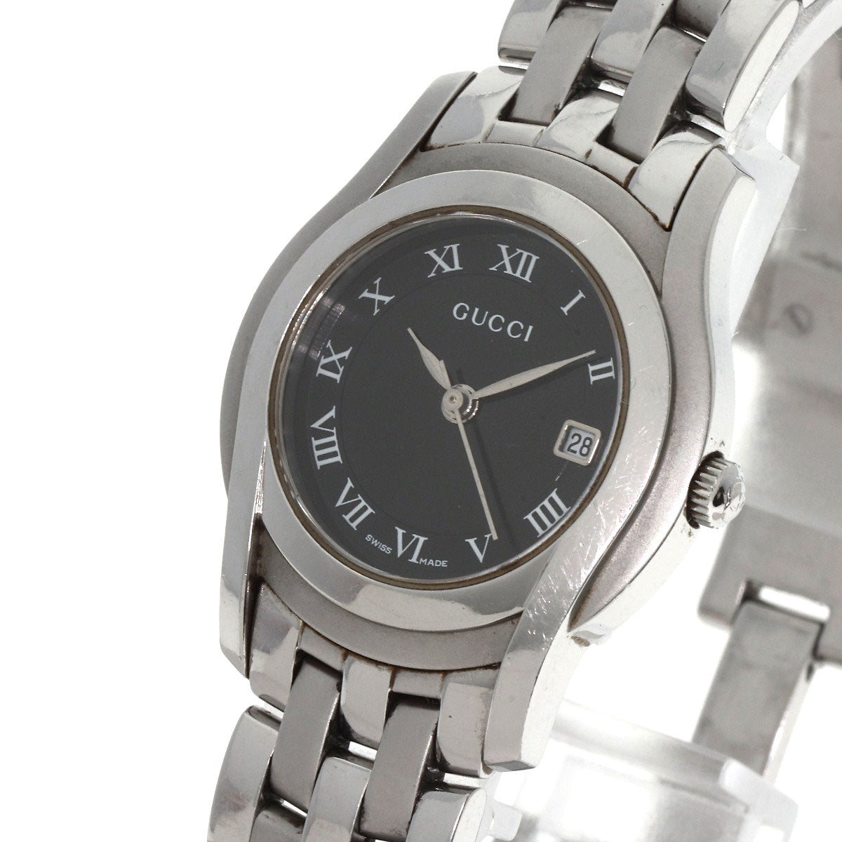 GUCCI グッチ 5500L ラウンドフェイス 腕時計 SS レディース 中古