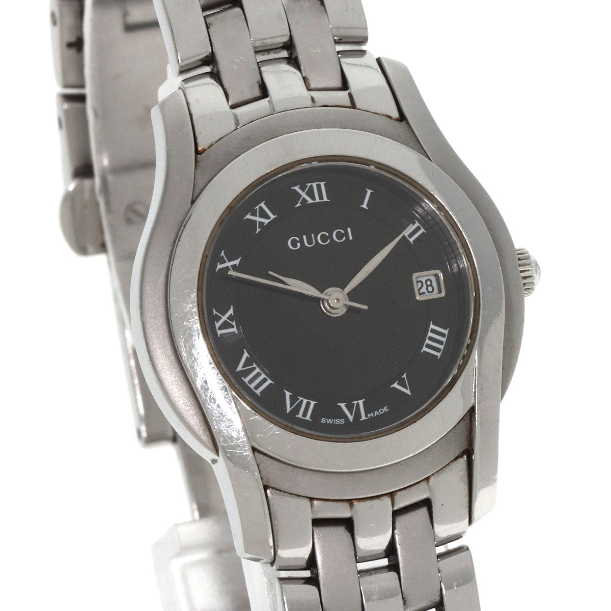 GUCCI グッチ 5500L ラウンドフェイス 腕時計 SS レディース 中古