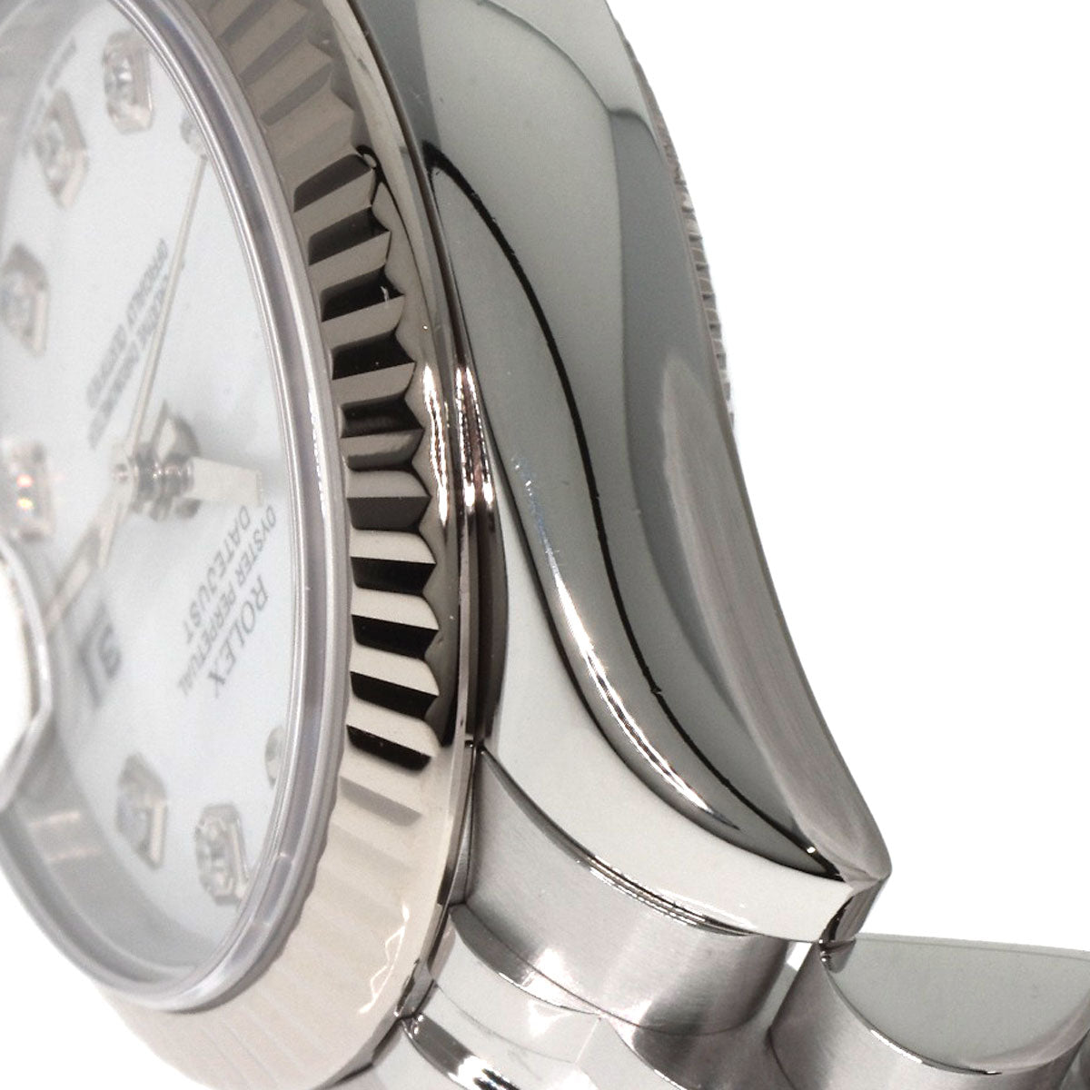 ROLEX ロレックス 179174G デイトジャスト 10P ダイヤモンド 腕時計 SS レディース 中古