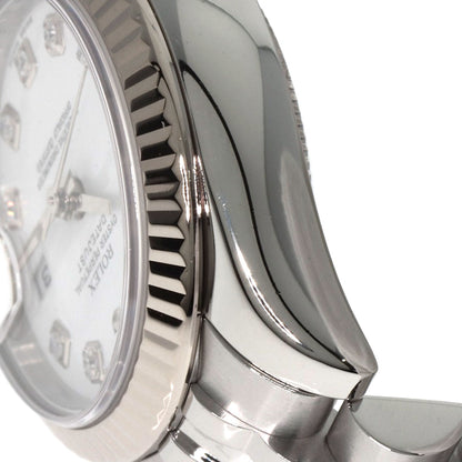 ROLEX ロレックス 179174G デイトジャスト 10P ダイヤモンド 腕時計 SS レディース 中古