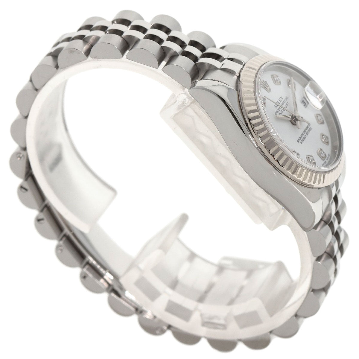 ROLEX ロレックス 179174G デイトジャスト 10P ダイヤモンド 腕時計 SS レディース 中古