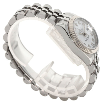 ROLEX ロレックス 179174G デイトジャスト 10P ダイヤモンド 腕時計 SS レディース 中古