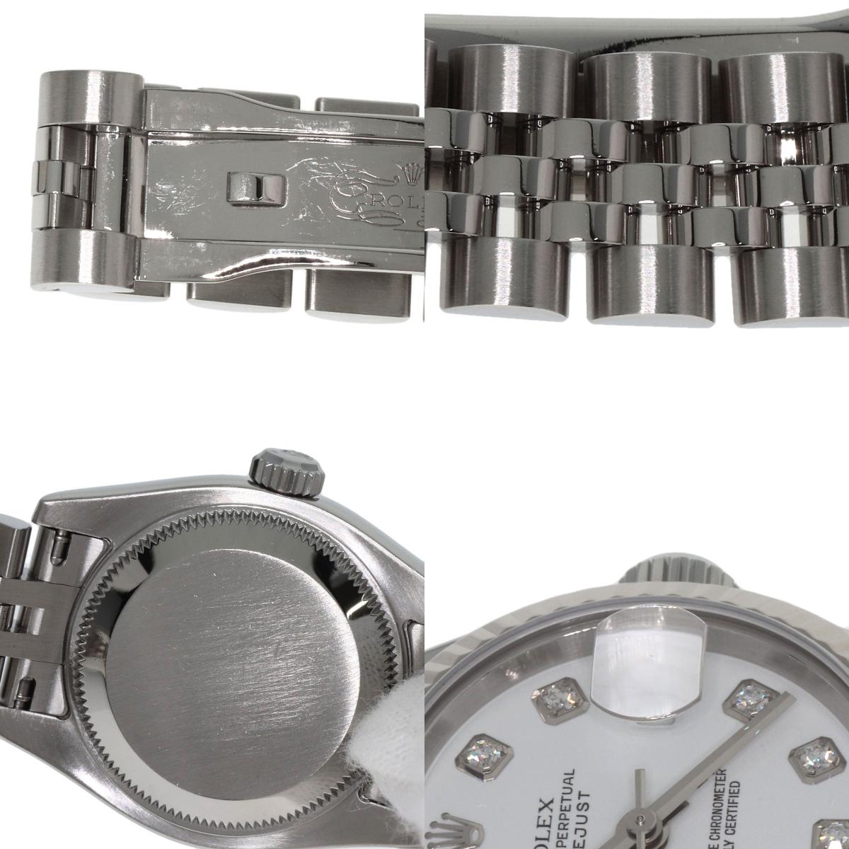 ROLEX ロレックス 179174G デイトジャスト 10P ダイヤモンド 腕時計 SS レディース 中古