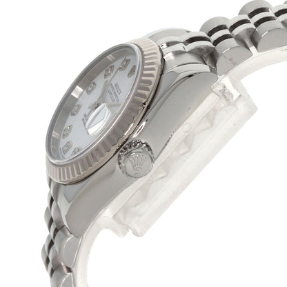 ROLEX ロレックス 179174G デイトジャスト 10P ダイヤモンド 腕時計 SS レディース 中古