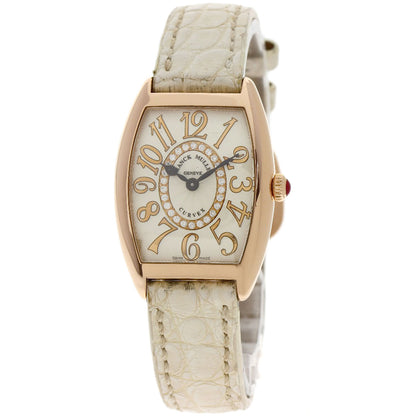 FRANCK MULLER フランクミュラー 1752QZRELCD1R トノウカーベックス リレーフ ダイヤモンド 腕時計 K18PG レディース 中古