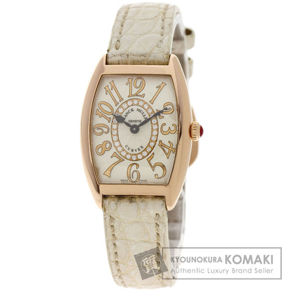 FRANCK MULLER フランクミュラー 1752QZRELCD1R トノウカーベックス リレーフ ダイヤモンド 腕時計 K18PG レディース 中古