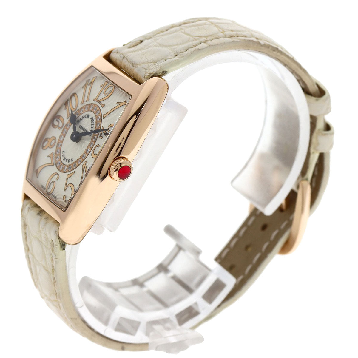 FRANCK MULLER フランクミュラー 1752QZRELCD1R トノウカーベックス リレーフ ダイヤモンド 腕時計 K18PG レディース 中古