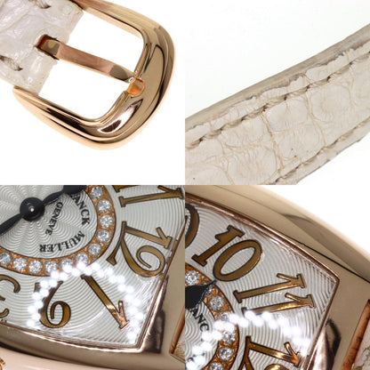 FRANCK MULLER フランクミュラー 1752QZRELCD1R トノウカーベックス リレーフ ダイヤモンド 腕時計 K18PG レディース 中古