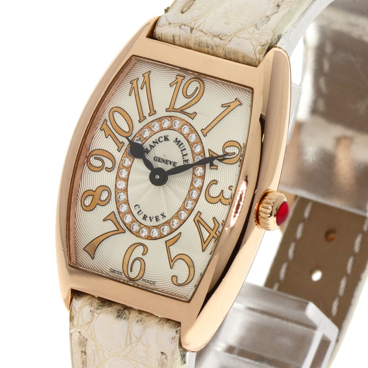 FRANCK MULLER フランクミュラー 1752QZRELCD1R トノウカーベックス リレーフ ダイヤモンド 腕時計 K18PG レディース 中古