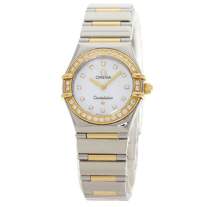 OMEGA オメガ 1376.75 コンステレーション ミニ ベゼル ダイヤモンド 腕時計 SS レディース 中古