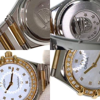 OMEGA オメガ 1376.75 コンステレーション ミニ ベゼル ダイヤモンド 腕時計 SS レディース 中古