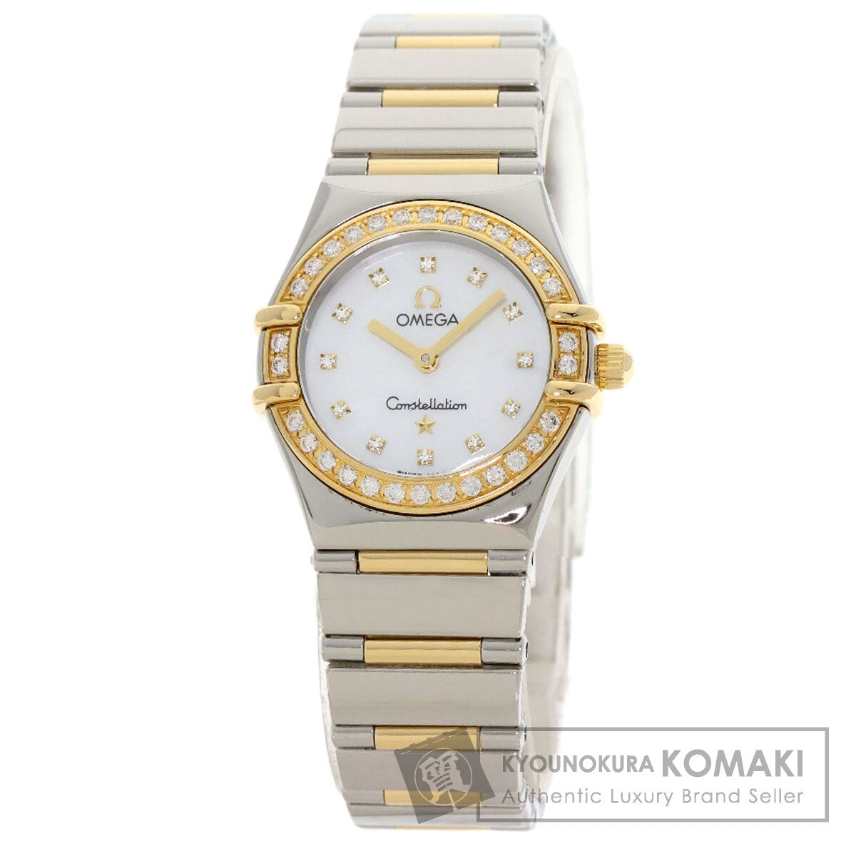 OMEGA オメガ 1376.75 コンステレーション ミニ ベゼル ダイヤモンド 腕時計 SS レディース 中古