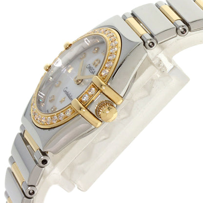 OMEGA オメガ 1376.75 コンステレーション ミニ ベゼル ダイヤモンド 腕時計 SS レディース 中古