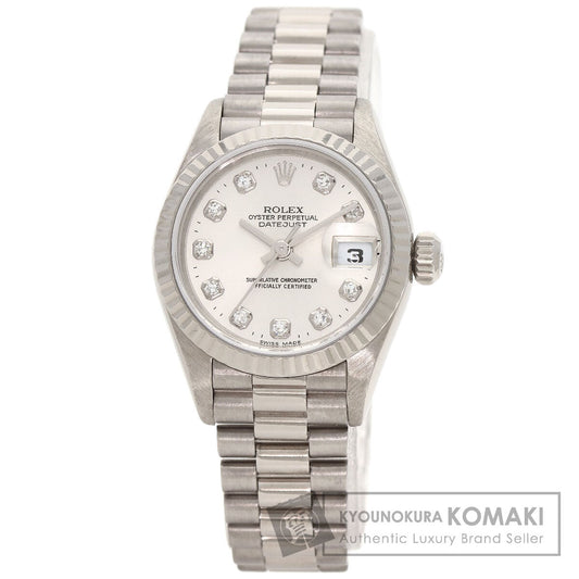 ROLEX ロレックス 79179G デイトジャスト 10P ダイヤモンド 腕時計 K18WG レディース 中古