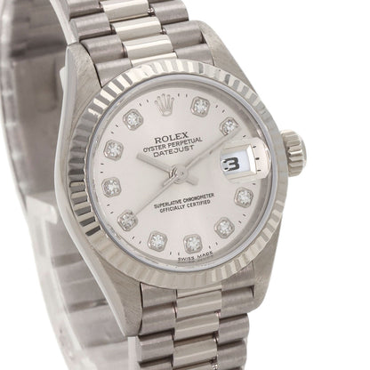 ROLEX ロレックス 79179G デイトジャスト 10P ダイヤモンド 腕時計 K18WG レディース 中古