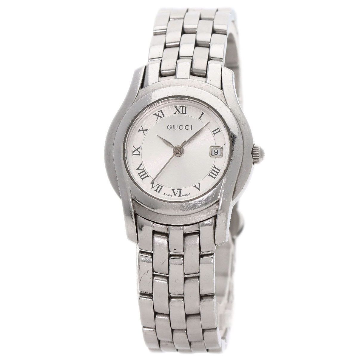 GUCCI グッチ 5500L ラウンドフェイス 腕時計 SS レディース 中古