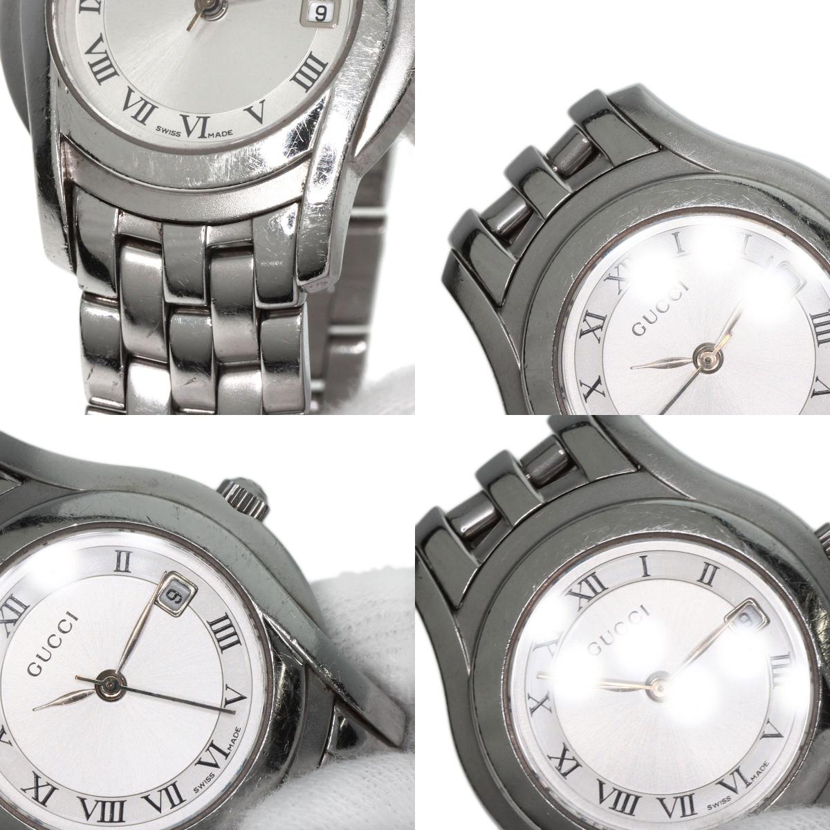 GUCCI グッチ 5500L ラウンドフェイス 腕時計 SS レディース 中古