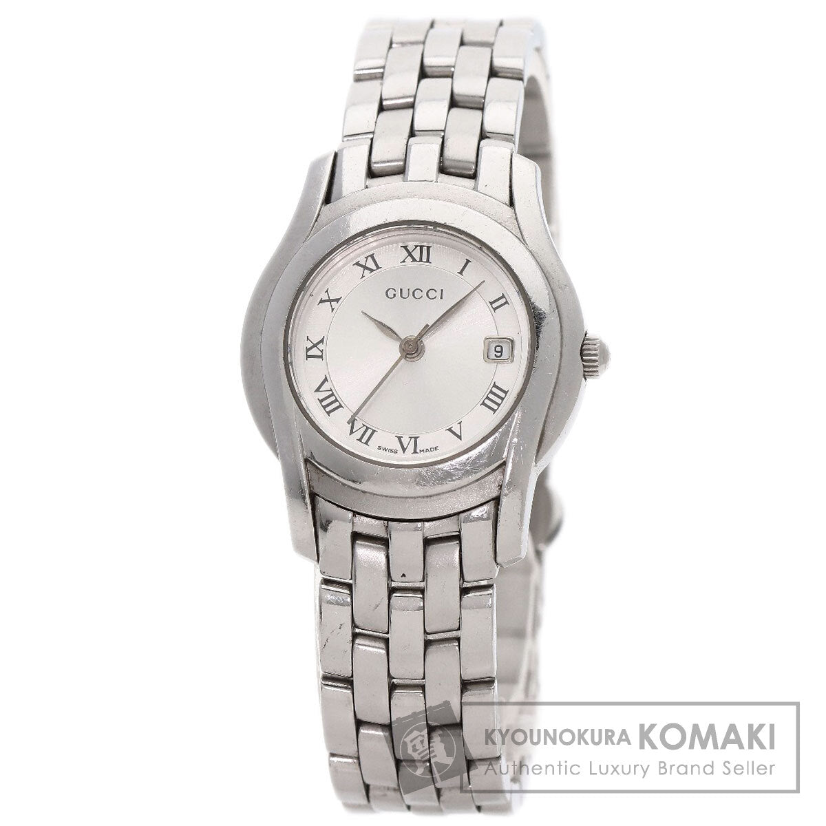 GUCCI グッチ 5500L ラウンドフェイス 腕時計 SS レディース 中古