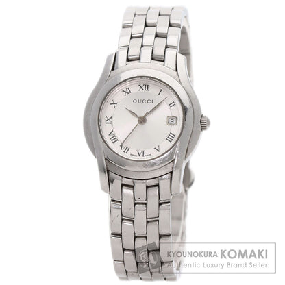 GUCCI グッチ 5500L ラウンドフェイス 腕時計 SS レディース 中古